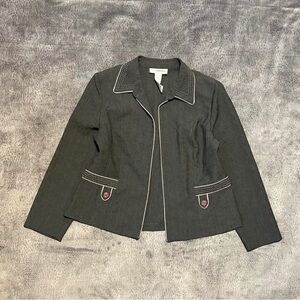 Sag Harbor Charcoal Blazer with White Trim